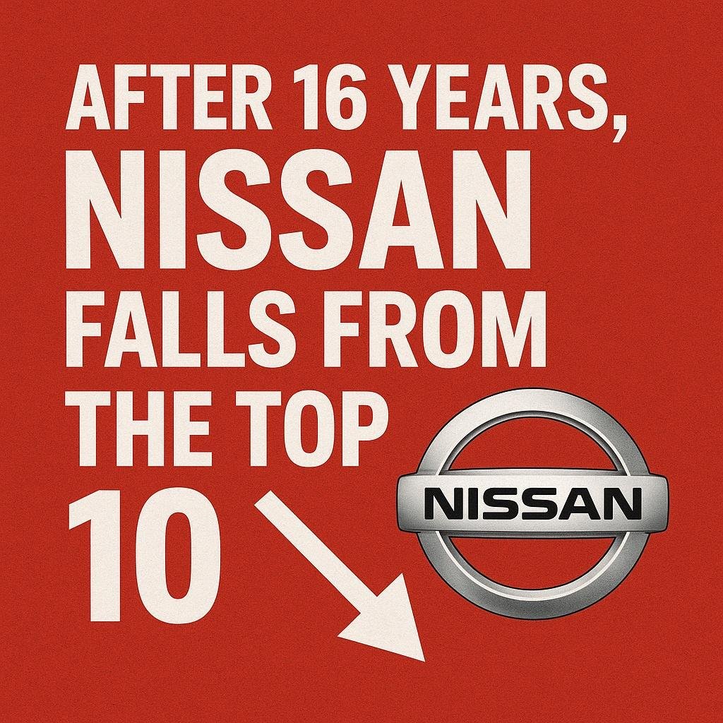 After 16 Years, Nissan Falls from the Top 10