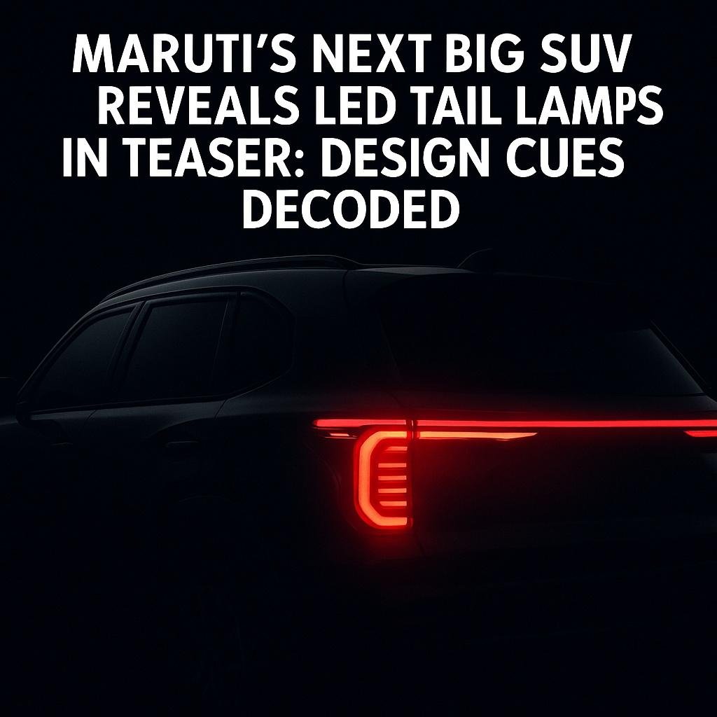 Maruti’s next big SUV reveals LED tail lamps in teaser design cues decoded